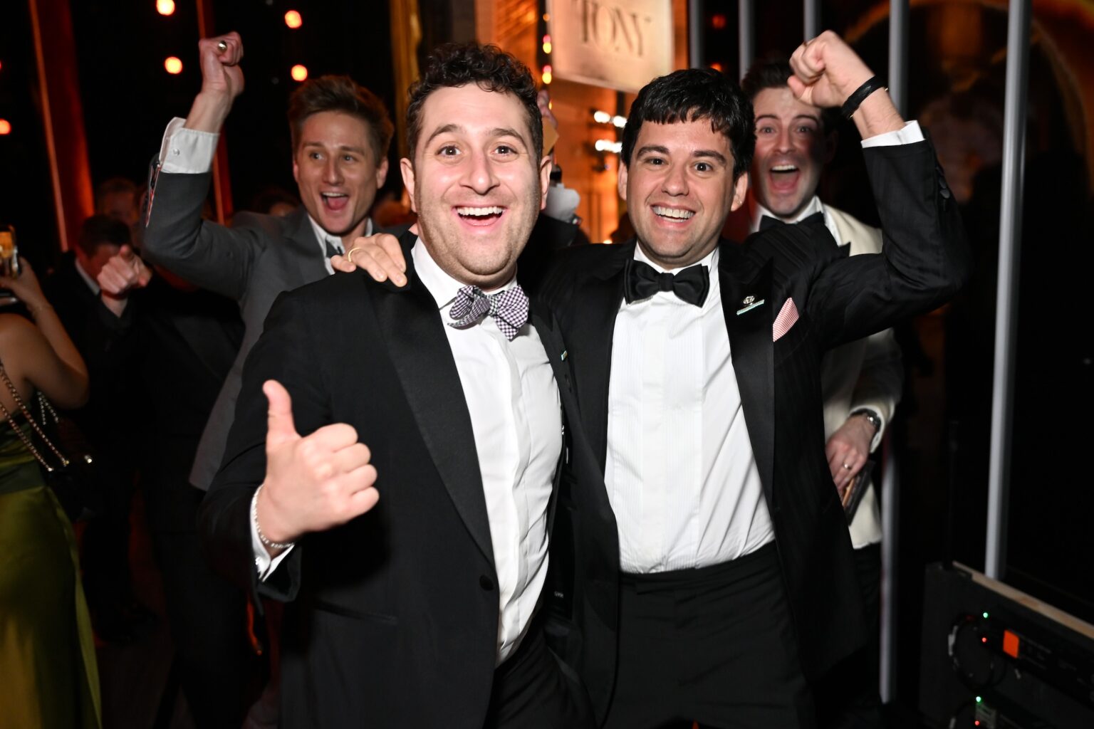 NEW YORK, NEW YORK - JUNE 07: Micah Frank and Oliver Roth attend The 79th Annual Tony Awards at Radio City Music Hall on June 07, 2026 in New York City. (Photo by Jenny Anderson/Getty Images for Tony Awards Productions)