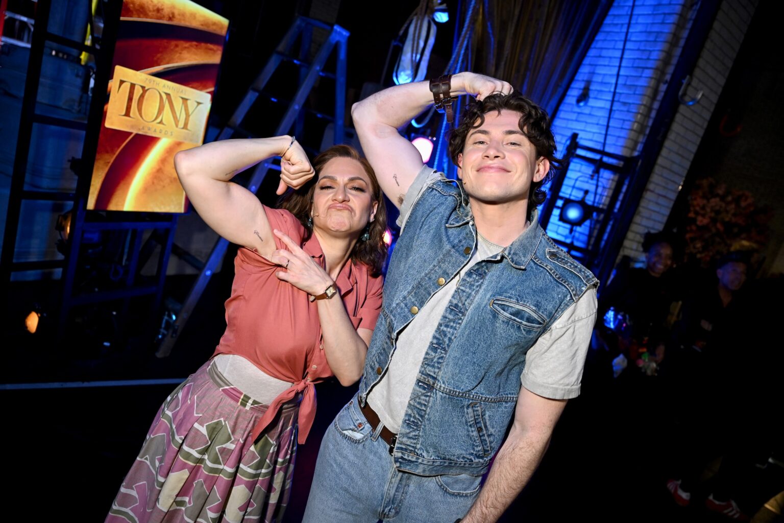 NEW YORK, NEW YORK - JUNE 07: (L-R) Shoshana Bean, LJ Benet attend The 79th Annual Tony Awards at Radio City Music Hall on June 07, 2026 in New York City. (Photo by Jenny Anderson/Getty Images for Tony Awards Productions)