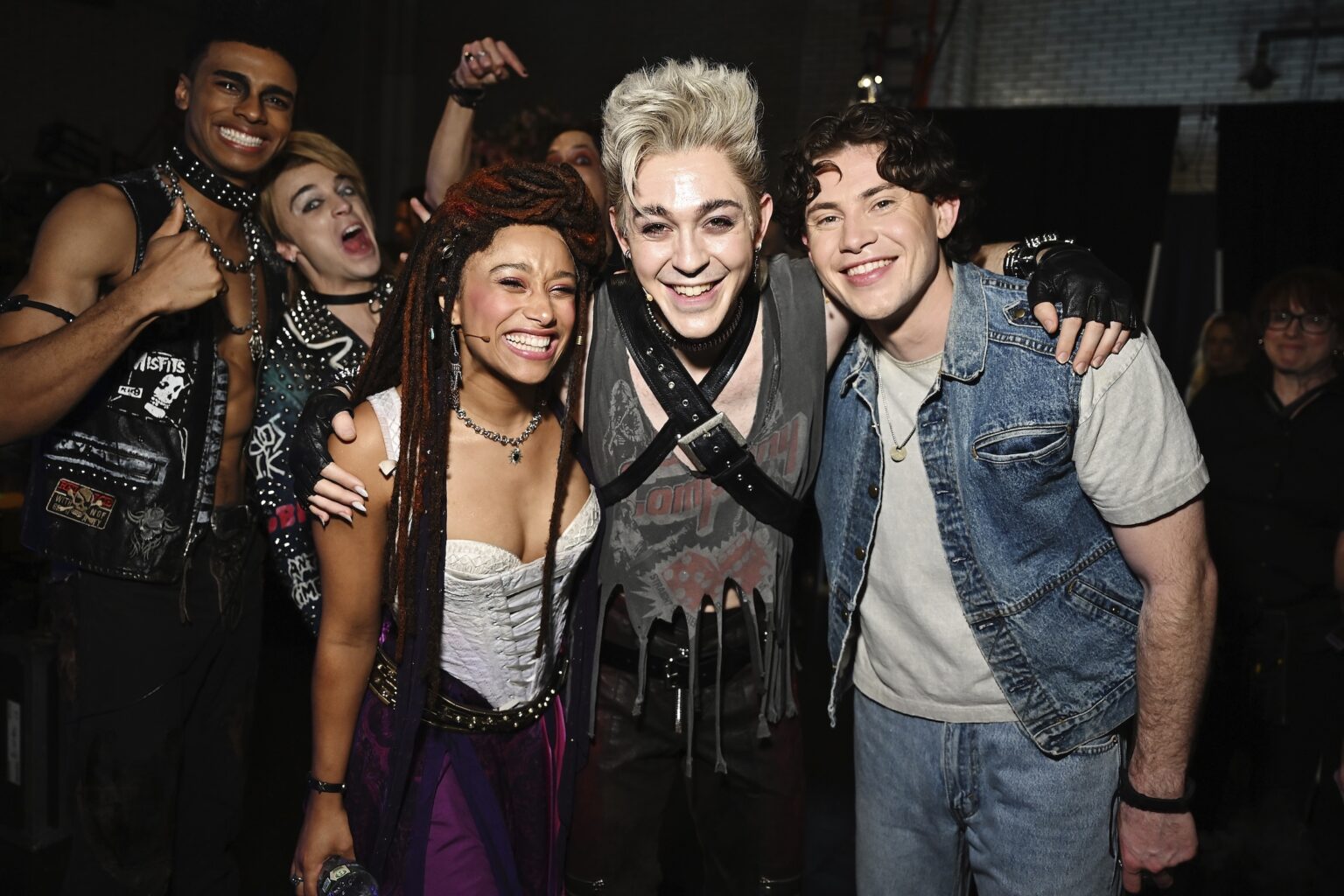 NEW YORK, NEW YORK - JUNE 07: (L-R) Sean Grandillo, Maria Wirries, Ali Louis Bourzgui and LJ Benet attend The 79th Annual Tony Awards at Radio City Music Hall on June 07, 2026 in New York City. (Photo by Jenny Anderson/Getty Images for Tony Awards Productions)
