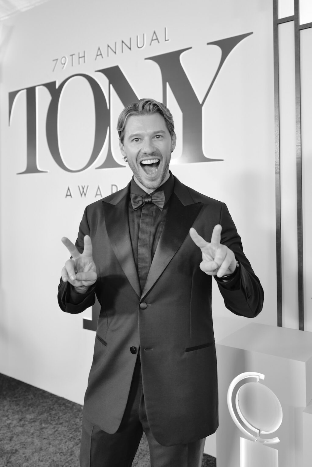 NEW YORK, NEW YORK - JUNE 07: (EDITORS NOTE: Image has been shot in black and white. Color version not available.) Constantine Rousouli attends The 79th Annual Tony Awards at Radio City Music Hall on June 07, 2026 in New York City. (Photo by Jenny Anderson/Getty Images for Tony Awards Productions)