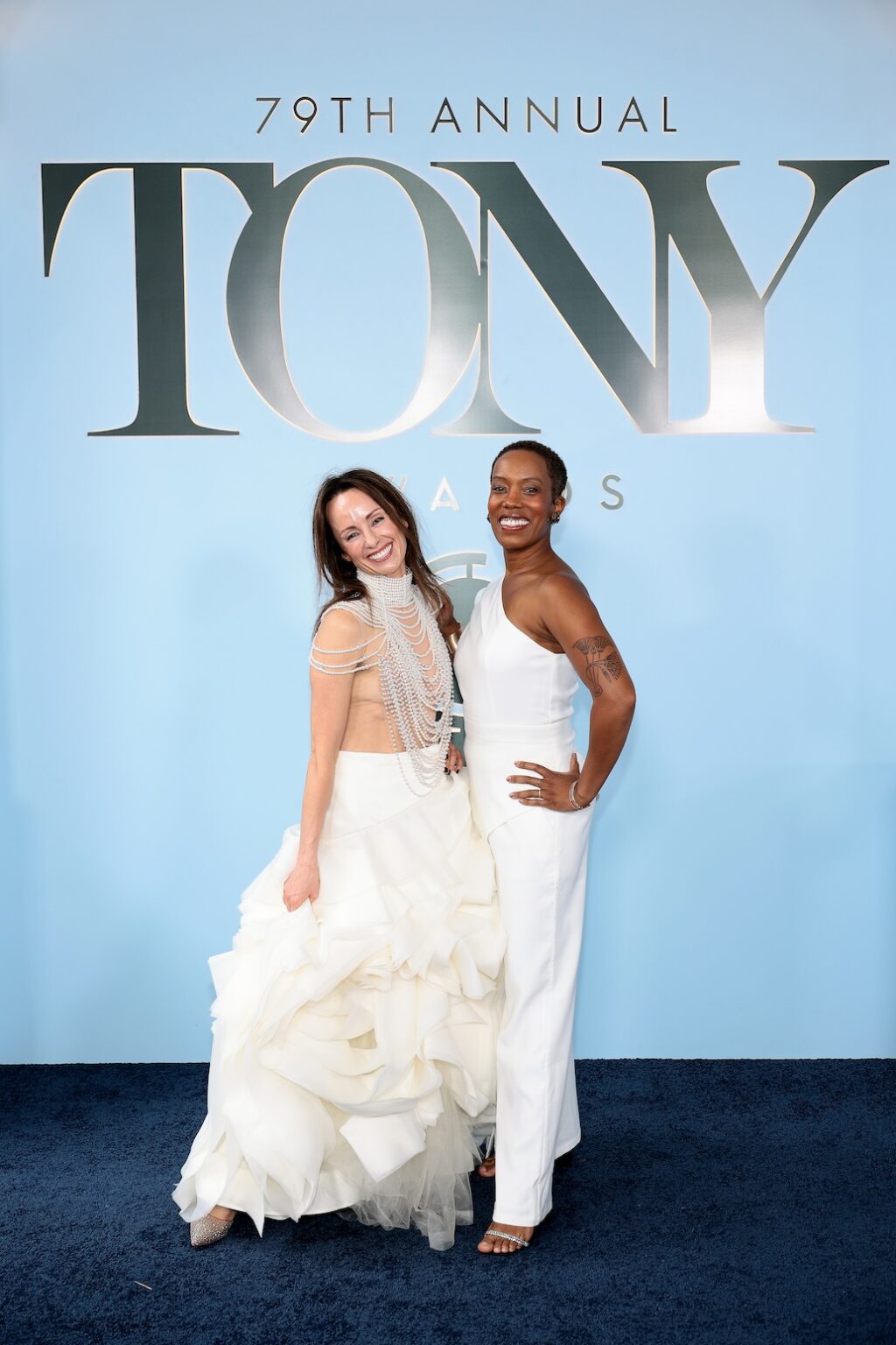 NEW YORK, NEW YORK - JUNE 07: Sarah O'Gleby (L) attends The 79th Annual Tony Awards at Radio City Music Hall on June 07, 2026 in New York City. (Photo by Dimitrios Kambouris/Getty Images for Tony Awards Productions)