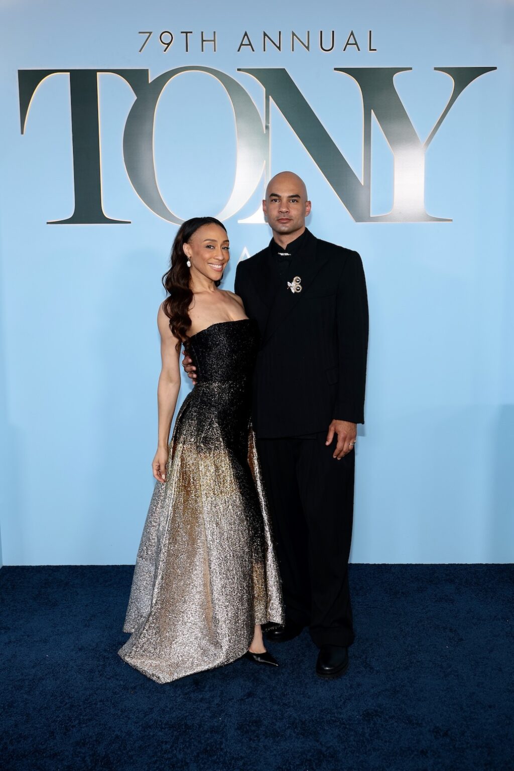 NEW YORK, NEW YORK - JUNE 07: Jennifer Locke and Nicholas Christopher attend The 79th Annual Tony Awards at Radio City Music Hall on June 07, 2026 in New York City. (Photo by Dimitrios Kambouris/Getty Images for Tony Awards Productions)