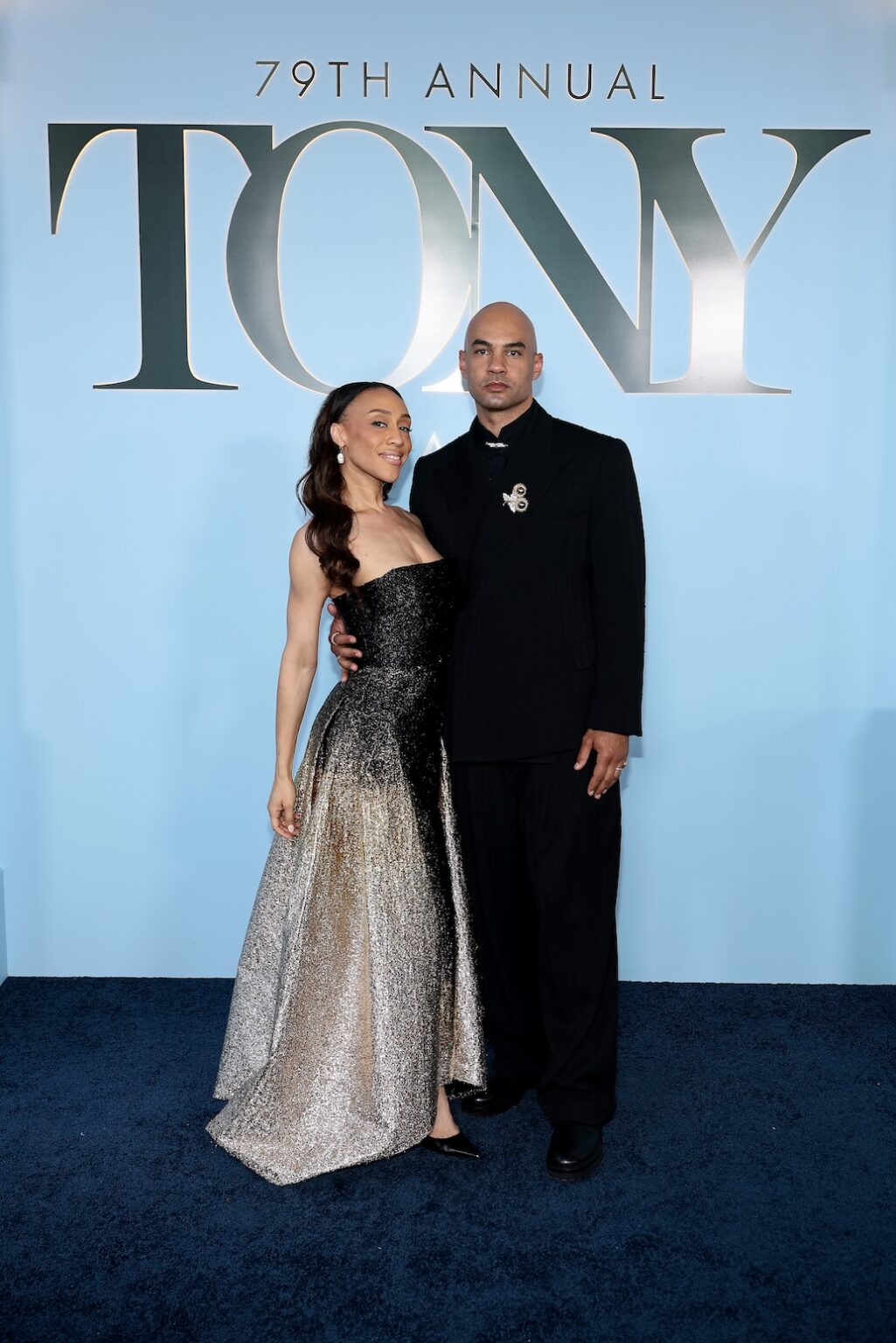 NEW YORK, NEW YORK - JUNE 07: (L-R) Jennifer Locke and Nicholas Christopher attend The 79th Annual Tony Awards at Radio City Music Hall on June 07, 2026 in New York City. (Photo by Dimitrios Kambouris/Getty Images for Tony Awards Productions)