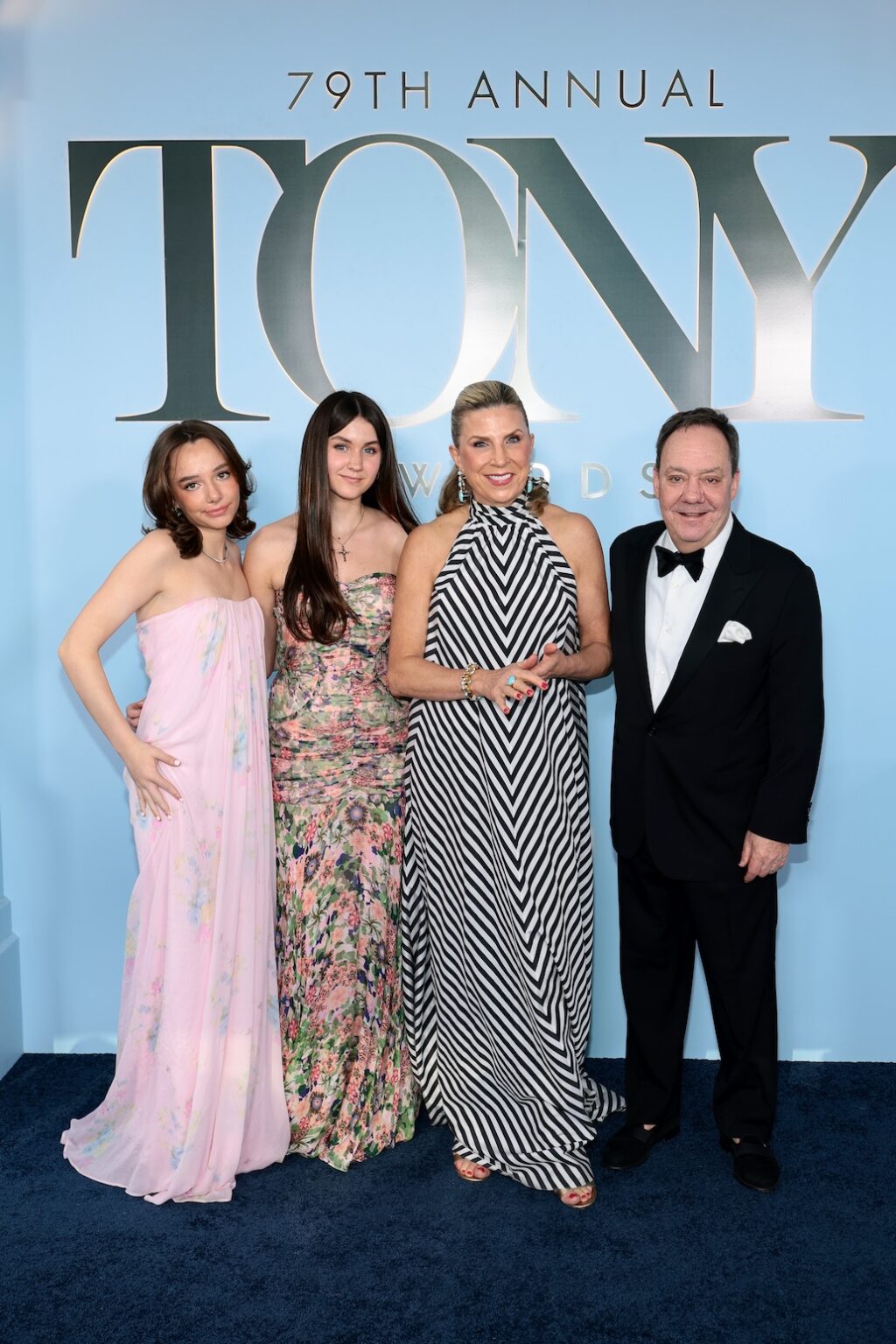 NEW YORK, NEW YORK - JUNE 07: Margo Nederlander (2nd R) and James L. Nederlander (R) attend The 79th Annual Tony Awards at Radio City Music Hall on June 07, 2026 in New York City. (Photo by Dimitrios Kambouris/Getty Images for Tony Awards Productions)