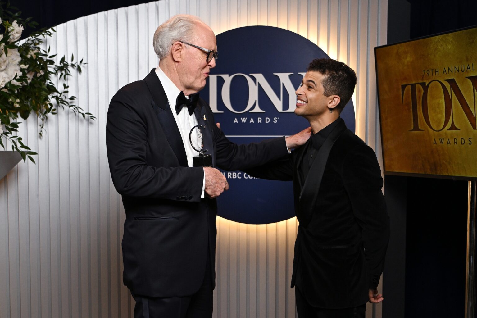 NEW YORK, NEW YORK - JUNE 07: (L-R) John Lithgow and Jordan Fisher attend The 79th Annual Tony Awards First Impression's Presented by City National Bank at Radio City Music Hall on June 07, 2026 in New York City. (Photo by Bryan Bedder/Getty Images for Tony Awards Productions)