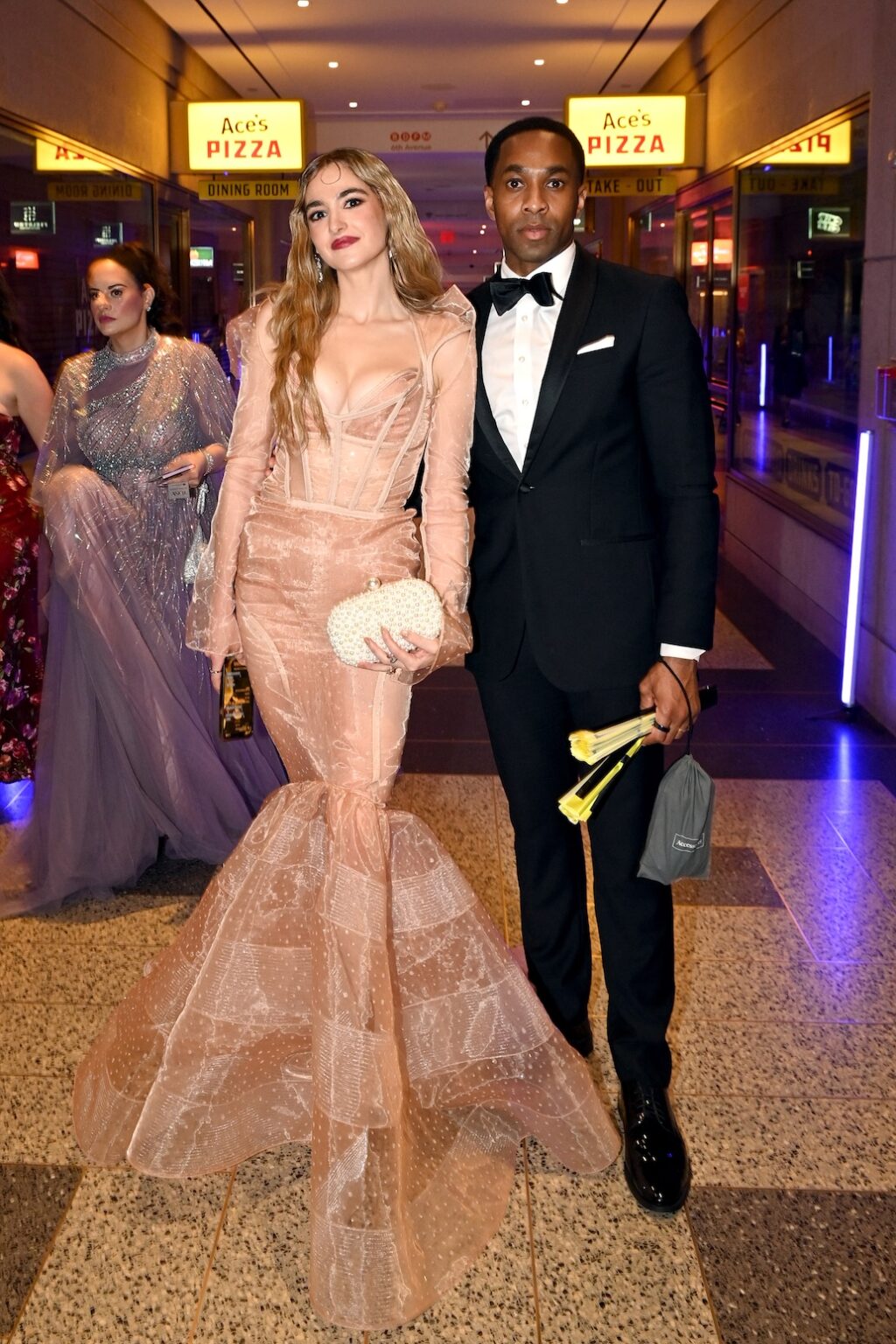 NEW YORK, NEW YORK - JUNE 07: (L-R) Hannah Cruz and Edred Utomi attend The 79th Annual Tony Awards After Party Presented by City National Bank at Rockefeller Center on June 07, 2026 in New York City. (Photo by Bryan Bedder/Getty Images for Tony Awards Productions)