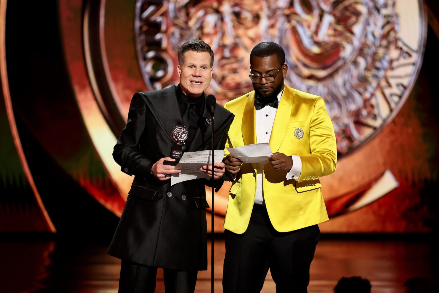 NEW YORK, NEW YORK - JUNE 07: (L-R) Bill Rauch and Zhailon Levingston accept the Best Direction of a Musical award for Cats: The Jellicle Ball onstage during The 79th Annual Tony Awards at Radio City Music Hall on June 07, 2026 in New York City. (Photo by Theo Wargo/Getty Images for Tony Awards Productions)
