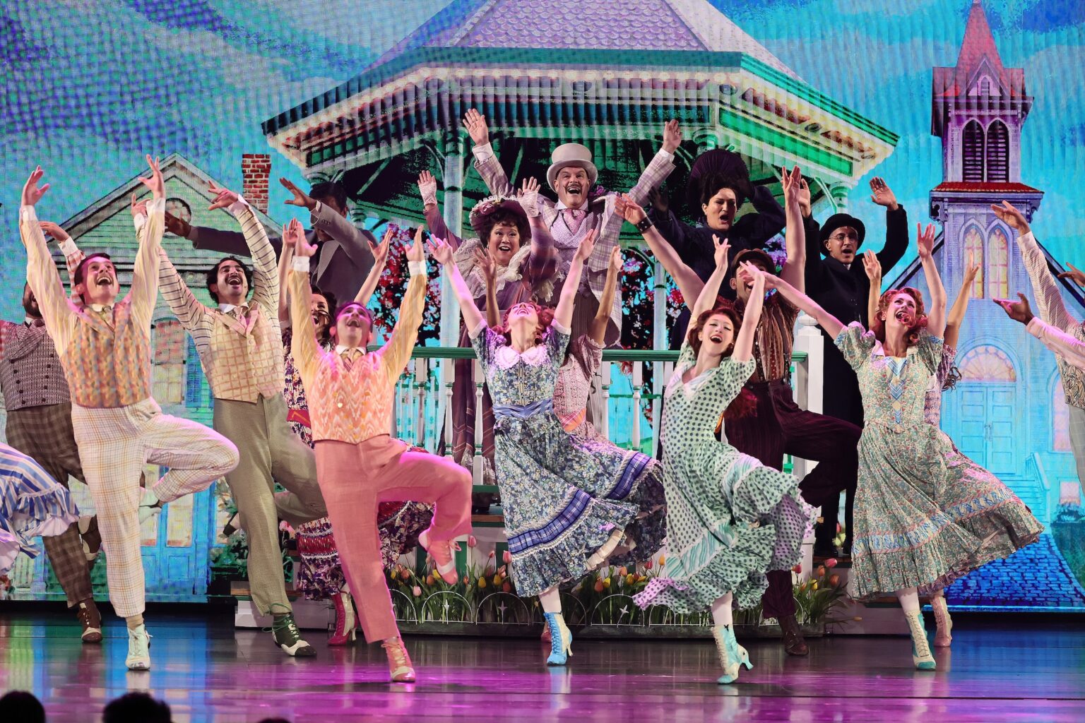 NEW YORK, NEW YORK - JUNE 07: The cast of Schmigadoon! performs onstage during The 79th Annual Tony Awards at Radio City Music Hall on June 07, 2026 in New York City. (Photo by Theo Wargo/Getty Images for Tony Awards Productions)