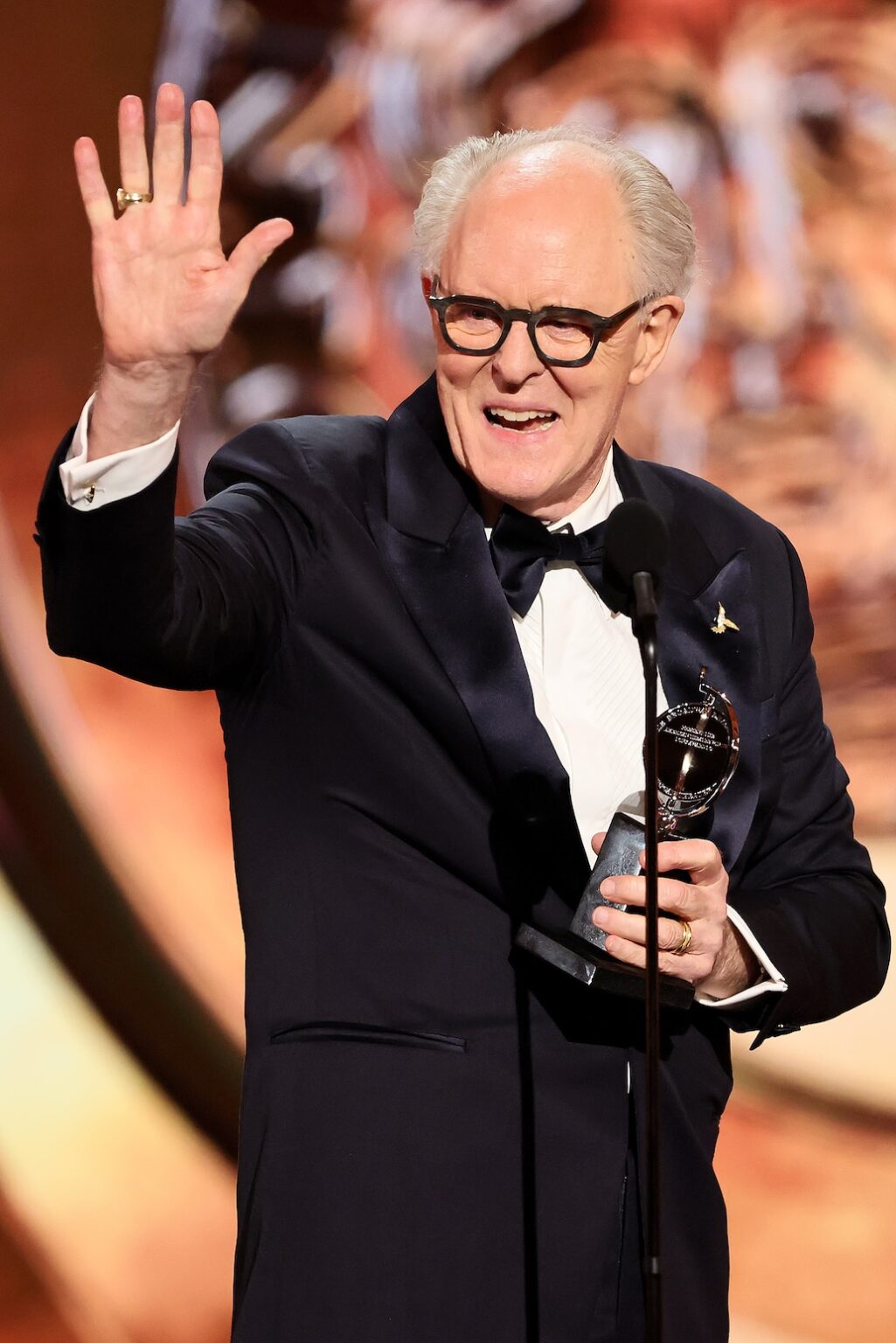 NEW YORK, NEW YORK - JUNE 07: John Lithgow accepts the Best Performance by an Actor in a Leading Role in a Play award for Giant onstage during The 79th Annual Tony Awards at Radio City Music Hall on June 07, 2026 in New York City. (Photo by Theo Wargo/Getty Images for Tony Awards Productions)