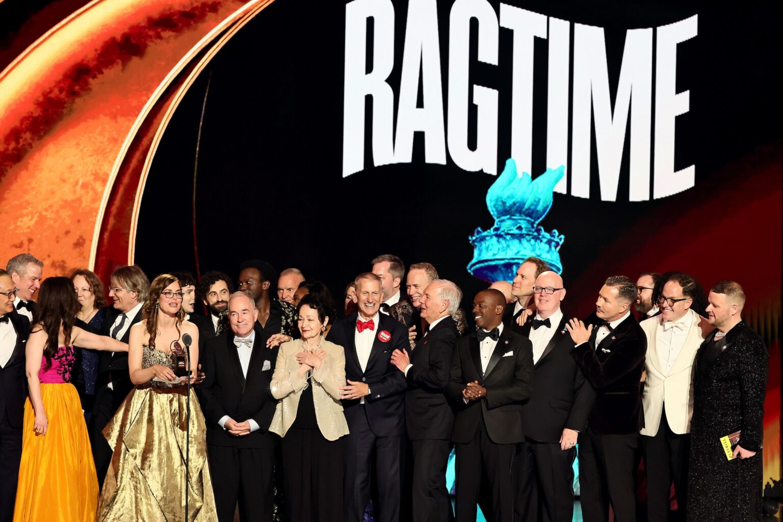 NEW YORK, NEW YORK - JUNE 07: Lear DeBessonet accepts the Best Revival of a Musical award for Ragtime alongside cast and crew onstage during The 79th Annual Tony Awards at Radio City Music Hall on June 07, 2026 in New York City. (Photo by Theo Wargo/Getty Images for Tony Awards Productions)