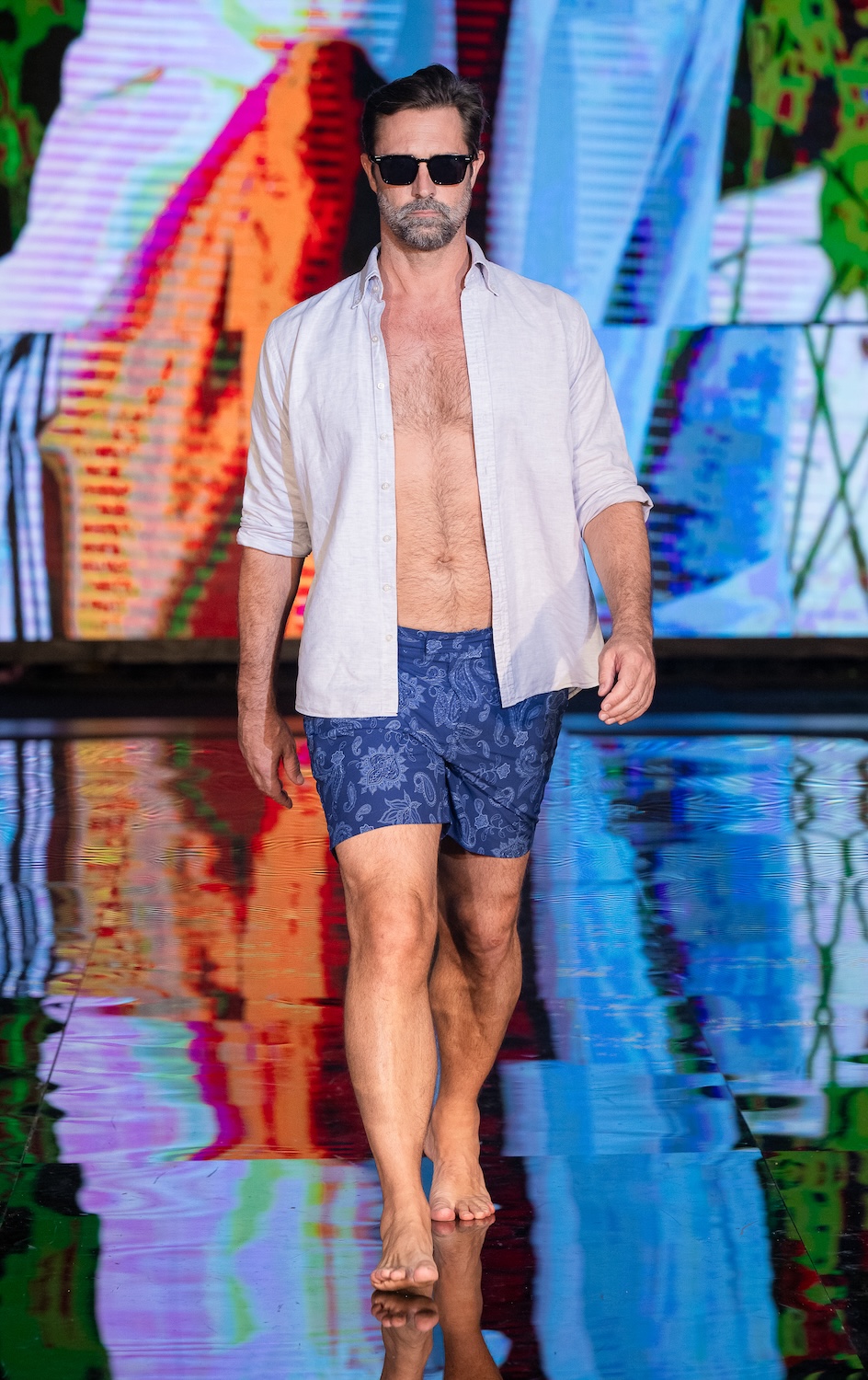 MIAMI, FLORIDA - MAY 29: A model walks the runway at the Sorrento Blu show during Miami Swim Week Powered By Art Hearts Fashion at M2 MIAMI on May 29, 2026 in Miami, Florida. (Photo by Mark Gunter/Getty Images for Art Hearts Fashion)