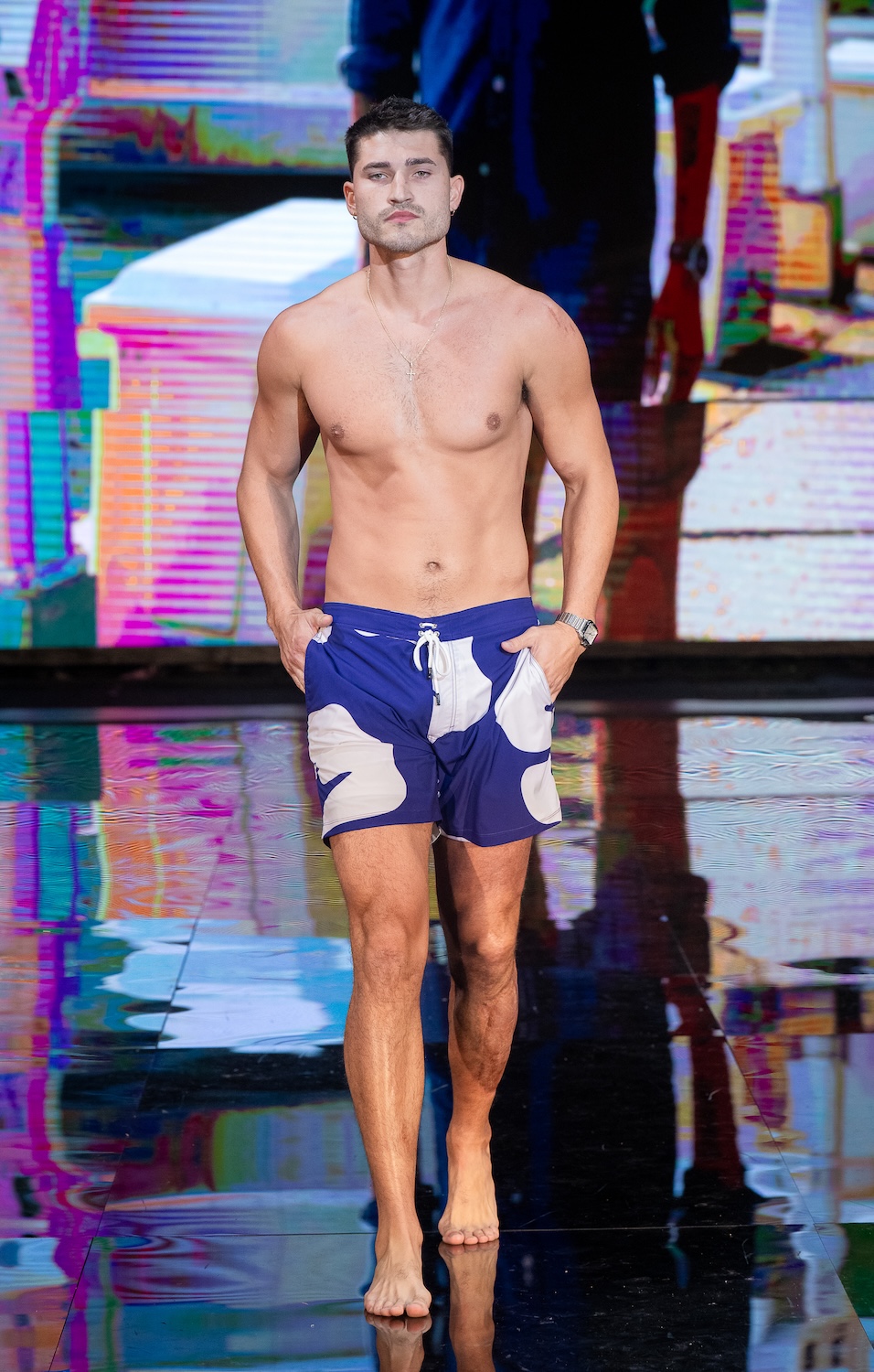 MIAMI, FLORIDA - MAY 29: A model walks the runway at the Sorrento Blu show during Miami Swim Week Powered By Art Hearts Fashion at M2 MIAMI on May 29, 2026 in Miami, Florida. (Photo by Mark Gunter/Getty Images for Art Hearts Fashion)