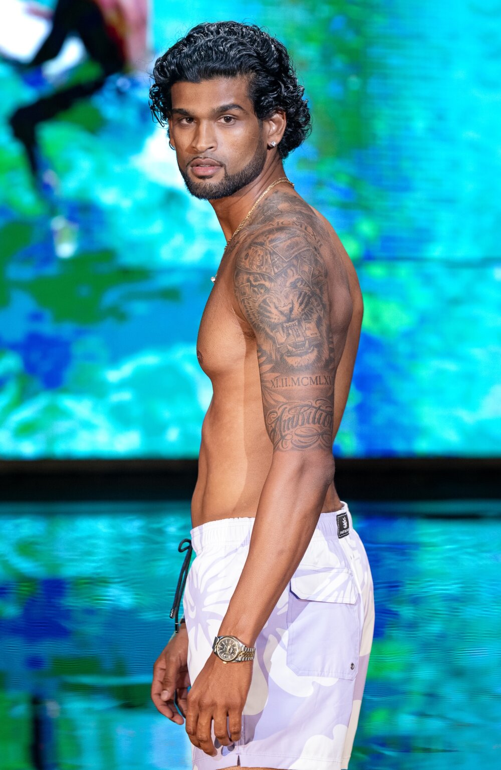 MIAMI, FLORIDA - MAY 29: A model walks the runway at the Sunlife Beachwear show during Miami Swim Week Powered By Art Hearts Fashion at M2 MIAMI on May 29, 2026 in Miami, Florida. (Photo by Mark Gunter/Getty Images for Art Hearts Fashion)