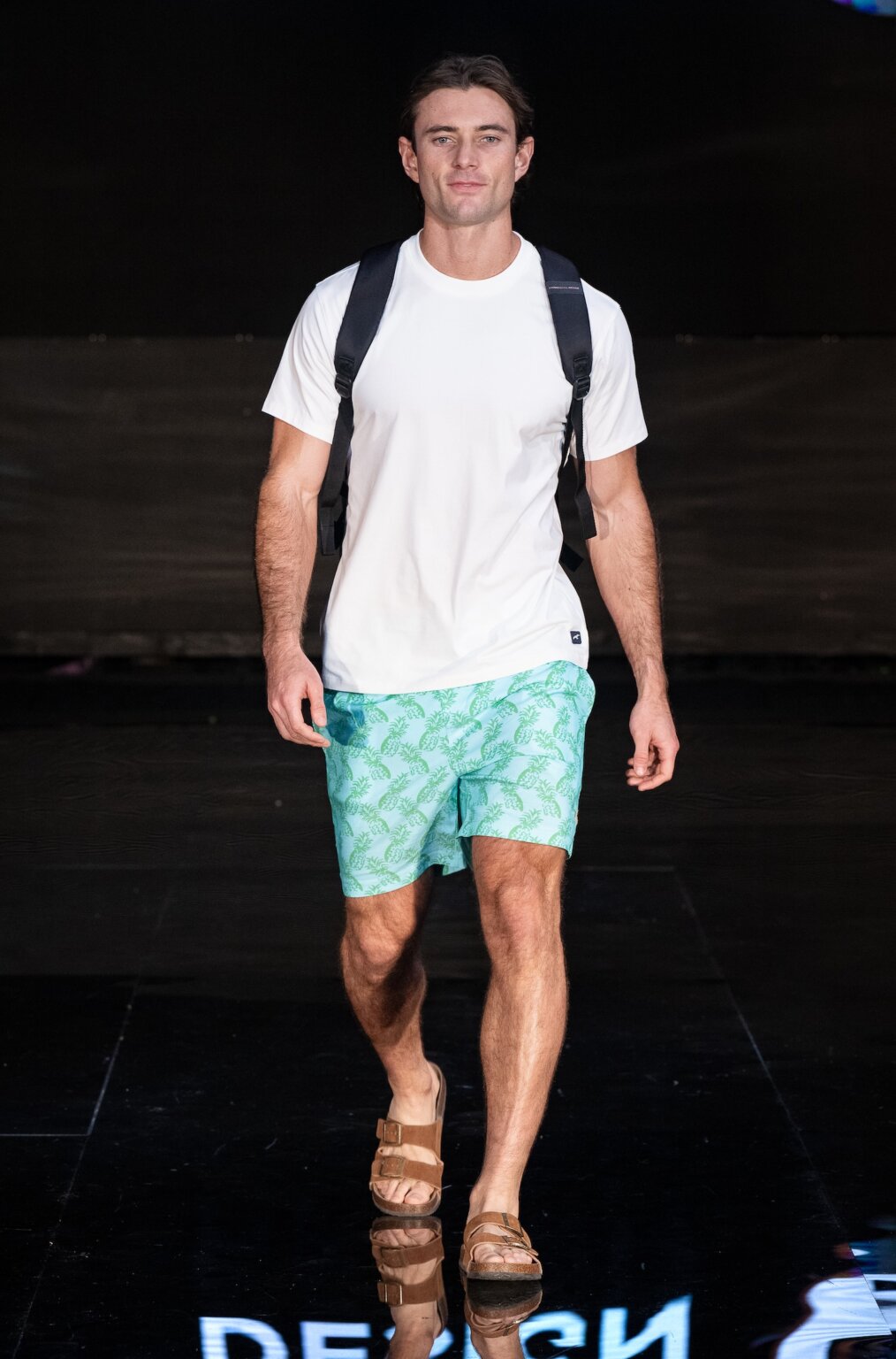 MIAMI, FLORIDA - MAY 29: A model walks the runway at the Swiss Digital Design show during Miami Swim Week Powered By Art Hearts Fashion at M2 MIAMI on May 29, 2026 in Miami, Florida. (Photo by Mark Gunter/Getty Images for Art Hearts Fashion)