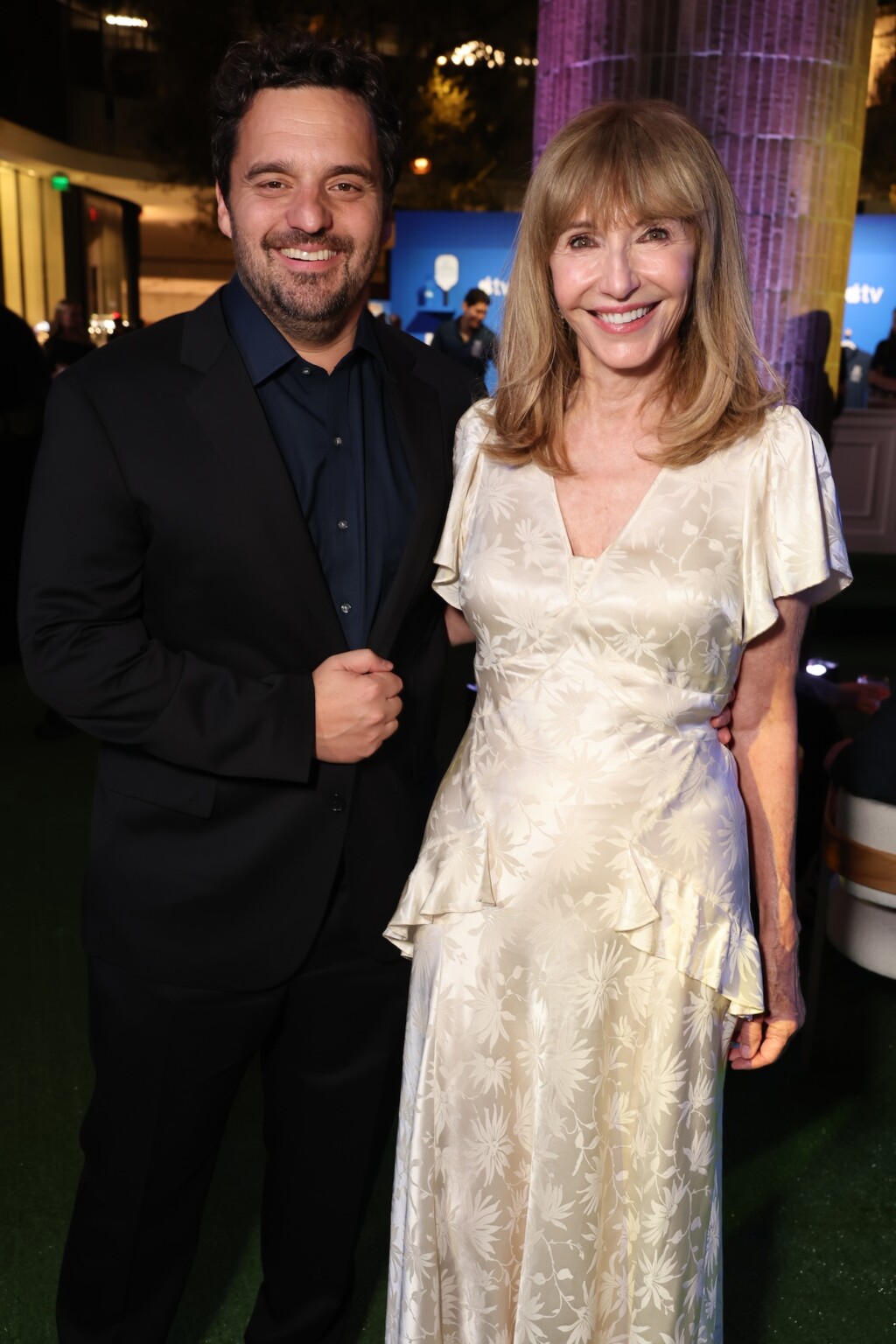 LOS ANGELES, CALIFORNIA - JULY 20: Jake Johnson (L) and Mary Steenburgen attend the global premiere of the upcoming Apple TV sports comedy “The Dink” at The Atrium at Westfield Century City on July 20, 2026 in Los Angeles, California. “The Dink” streams globally on Apple TV on Friday, July 24, 2026. (Photo by Eric Charbonneau/Apple TV via Getty Images)