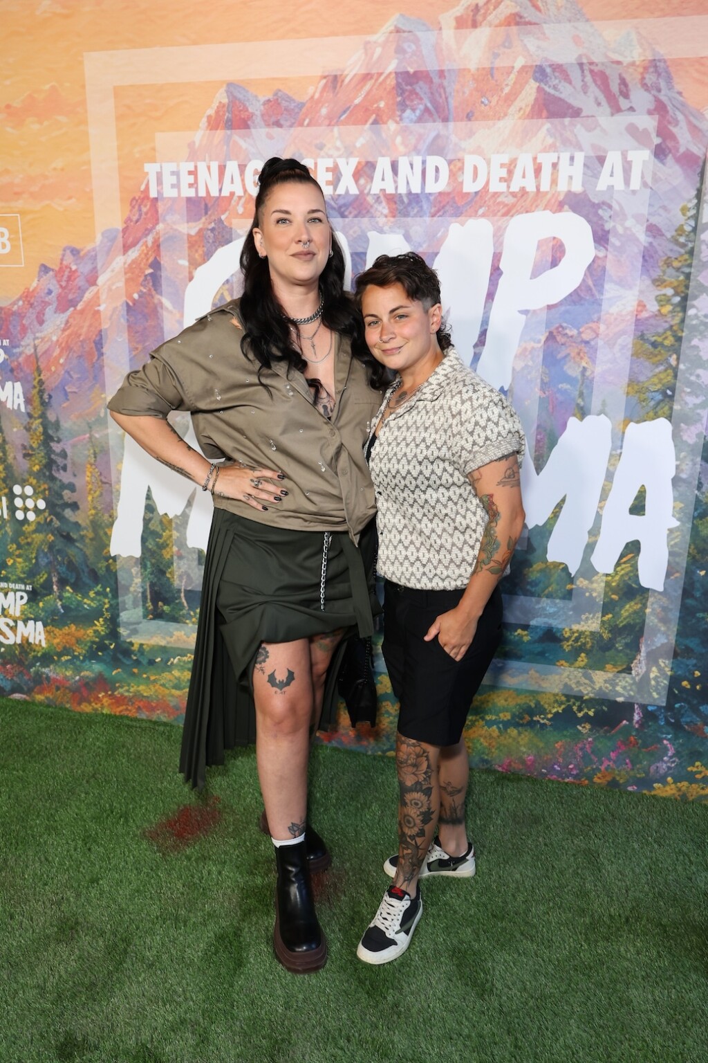 LOS ANGELES, CALIFORNIA - JULY 29: Lee Coulombe (L) and Jessica Gallagher seen at the Special Screening of Mubi's "Teenage Sex and Death at Camp Miasma" at DGA Theatre on July 29, 2026 in Los Angeles, California. (Photo by JC Olivera/Mubi via Getty Images)