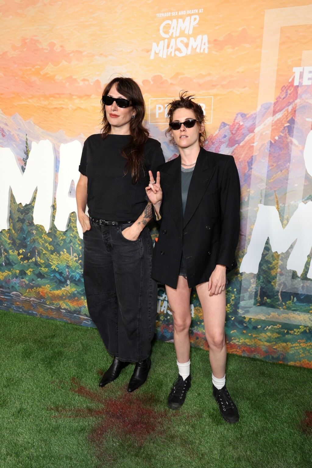LOS ANGELES, CALIFORNIA - JULY 29: Maggie McLean (L) and Kristen Stewart seen at the Special Screening of Mubi's "Teenage Sex and Death at Camp Miasma" at DGA Theatre on July 29, 2026 in Los Angeles, California. (Photo by JC Olivera/Mubi via Getty Images)
