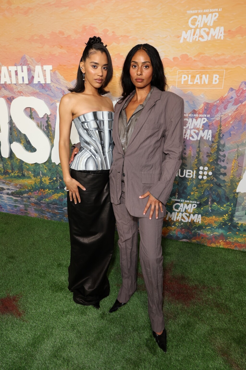 LOS ANGELES, CALIFORNIA - JULY 29: Jasmin Savoy Brown (L) and Clark Backo seen at the Special Screening of Mubi's "Teenage Sex and Death at Camp Miasma" at DGA Theatre on July 29, 2026 in Los Angeles, California. (Photo by JC Olivera/Mubi via Getty Images)