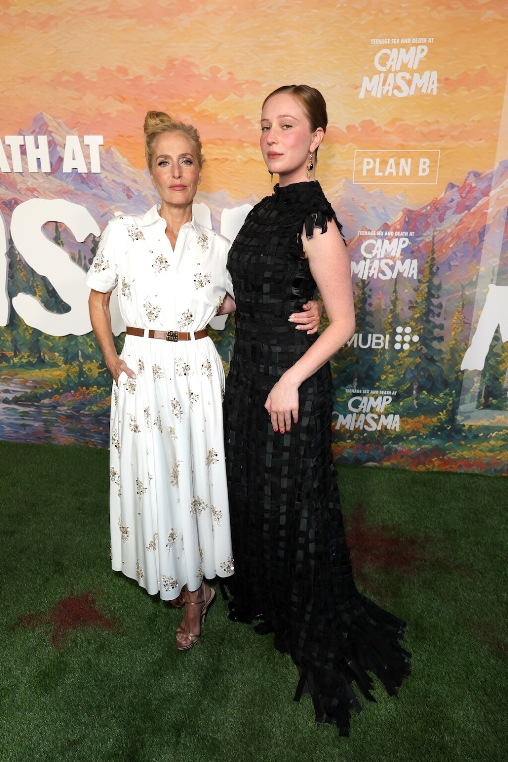 LOS ANGELES, CALIFORNIA - JULY 29: Gillian Anderson (L) and Hannah Einbinder seen at the Special Screening of Mubi's "Teenage Sex and Death at Camp Miasma" at DGA Theatre on July 29, 2026 in Los Angeles, California. (Photo by JC Olivera/Mubi via Getty Images)