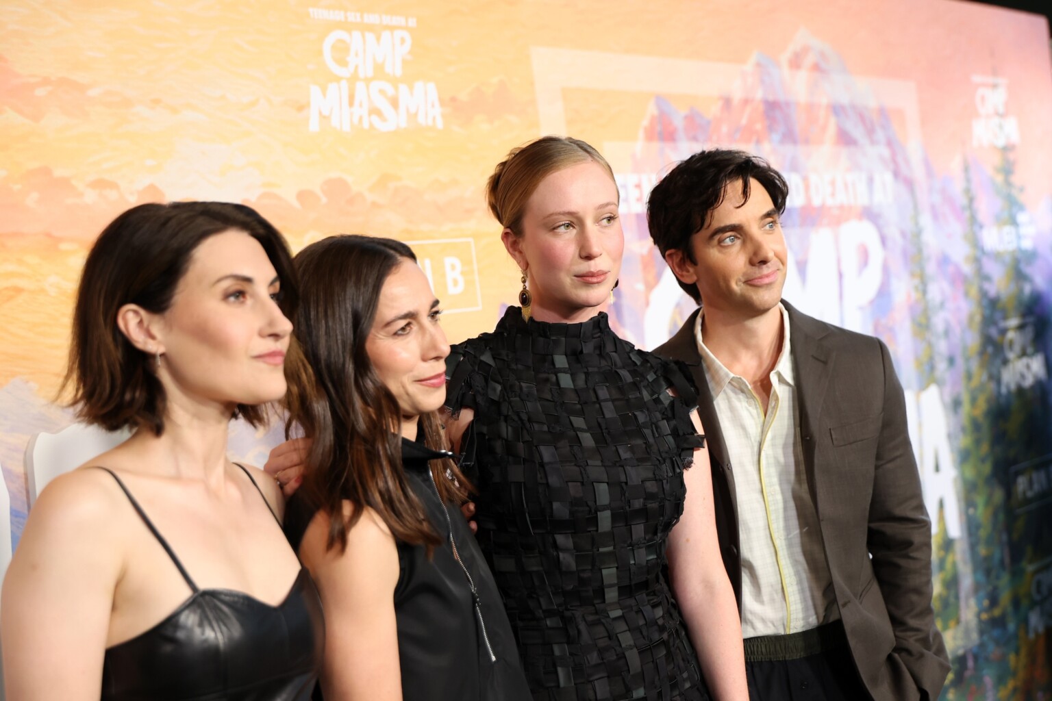 LOS ANGELES, CALIFORNIA - JULY 29: (L-R) Jen Statsky, Lucia Aniello, Hannah Einbinder and Paul W. Downs seen at the Special Screening of Mubi's "Teenage Sex and Death at Camp Miasma" at DGA Theatre on July 29, 2026 in Los Angeles, California. (Photo by JC Olivera/Mubi via Getty Images)