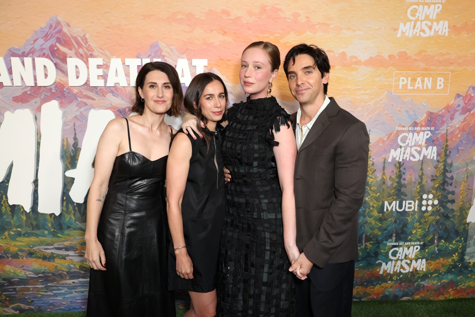 LOS ANGELES, CALIFORNIA - JULY 29: (L-R) Jen Statsky, Lucia Aniello, Hannah Einbinder and Paul W. Downs seen at the Special Screening of Mubi's "Teenage Sex and Death at Camp Miasma" at DGA Theatre on July 29, 2026 in Los Angeles, California. (Photo by JC Olivera/Mubi via Getty Images)