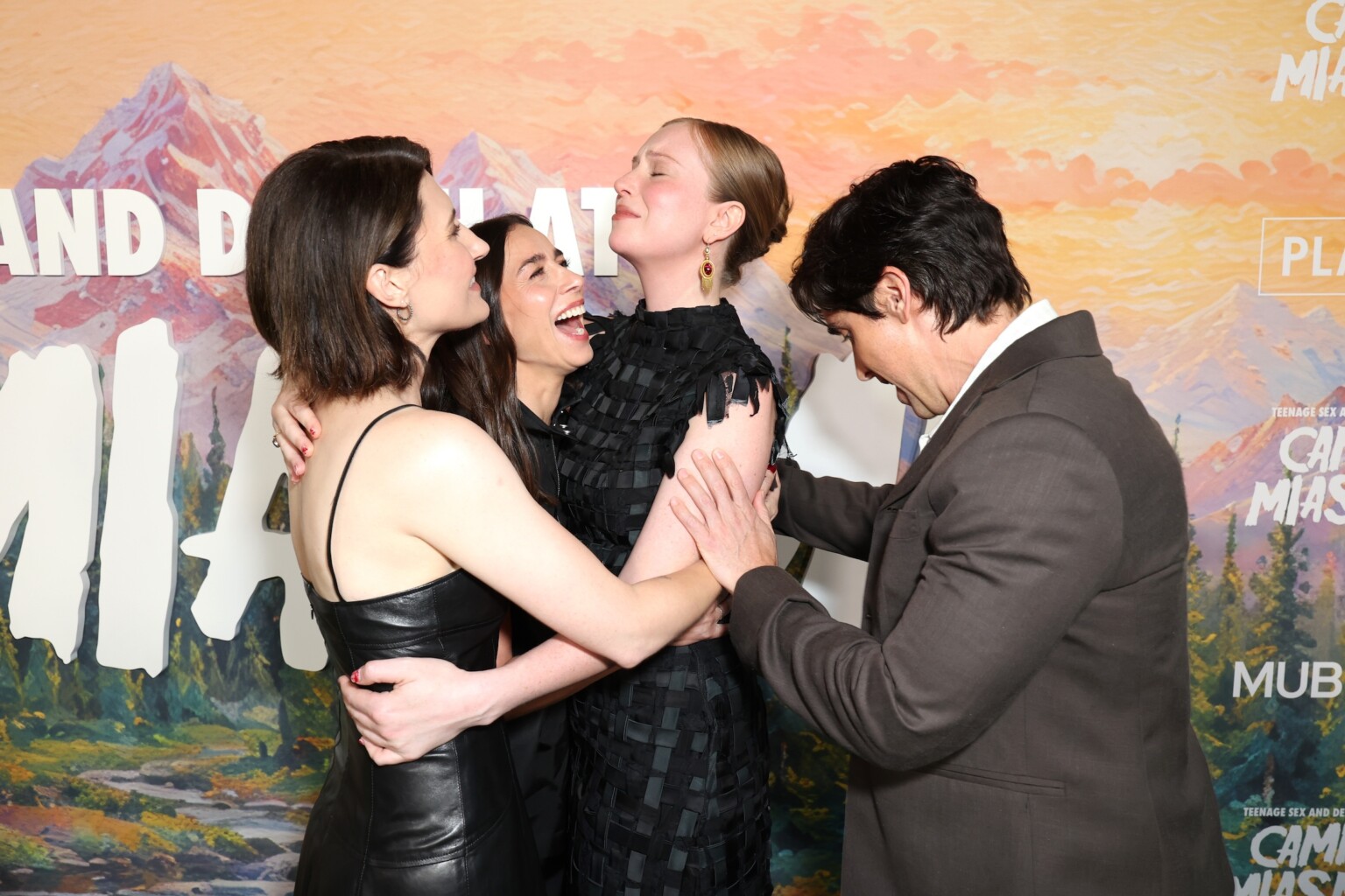 LOS ANGELES, CALIFORNIA - JULY 29: (L-R) Jen Statsky, Lucia Aniello, Hannah Einbinder and Paul W. Downs seen at the Special Screening of Mubi's "Teenage Sex and Death at Camp Miasma" at DGA Theatre on July 29, 2026 in Los Angeles, California. (Photo by JC Olivera/Mubi via Getty Images)