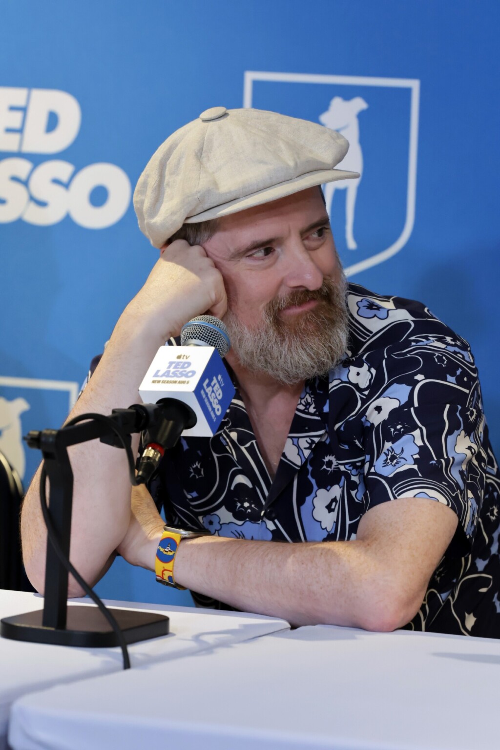 KANSAS CITY, MISSOURI - JULY 11: Brendan Hunt attends a press conference and welcomes fans to “Ted Lasso” Night fan event at CPCK Stadium in Kansas City, celebrating season four of the Apple TV series “Ted Lasso.” Season four of “Ted Lasso” premieres globally on Apple TV on Wednesday, August 5, 2026. (Photo by Eric Charbonneau/Apple TV via Getty Images)