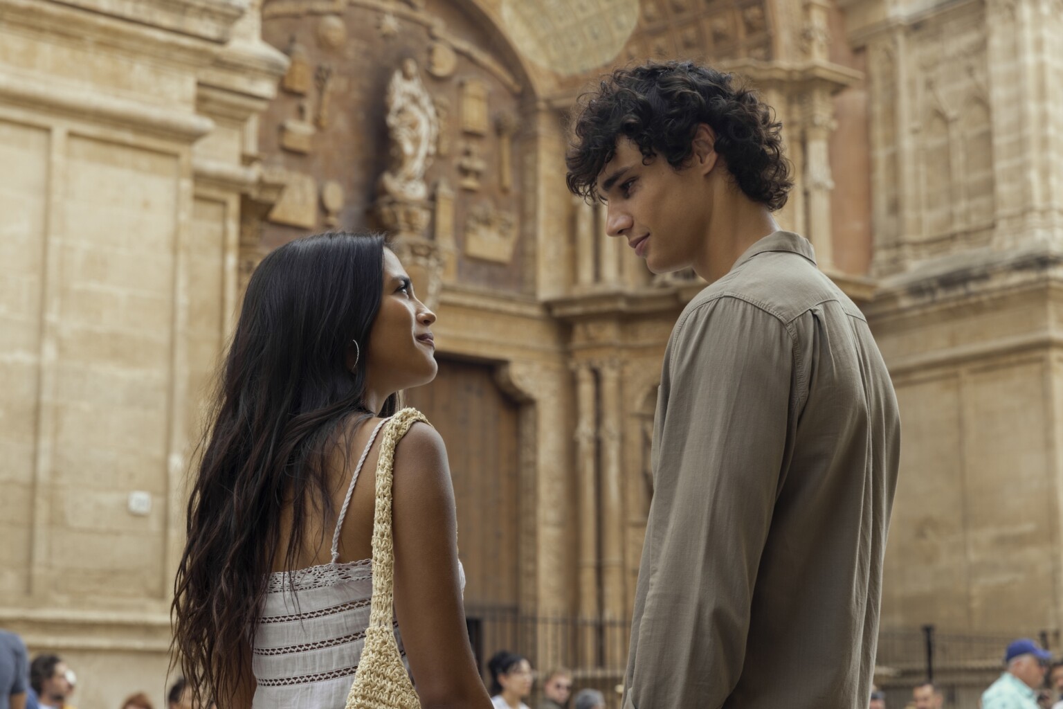 Maia Reficco (Ry) and Fernando Lindez (Julian) in THE LAST SUNRISE Photo Credit: Lucia Faraig / Prime © Amazon Content Services LLC