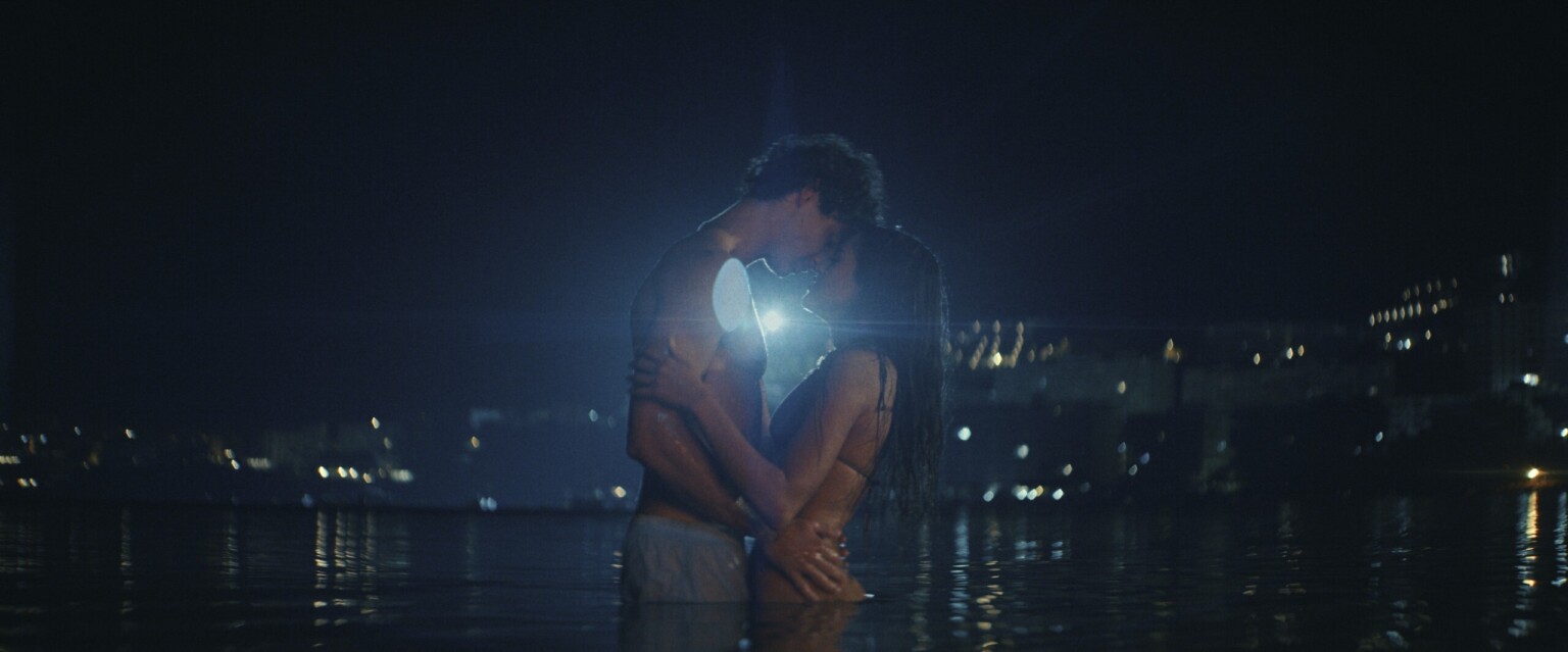 Fernando Lindez (Julian) and Maia Reficco (Ry) in THE LAST SUNRISE Photo Credit: Courtesy of Prime Video © Amazon Content Services LLC