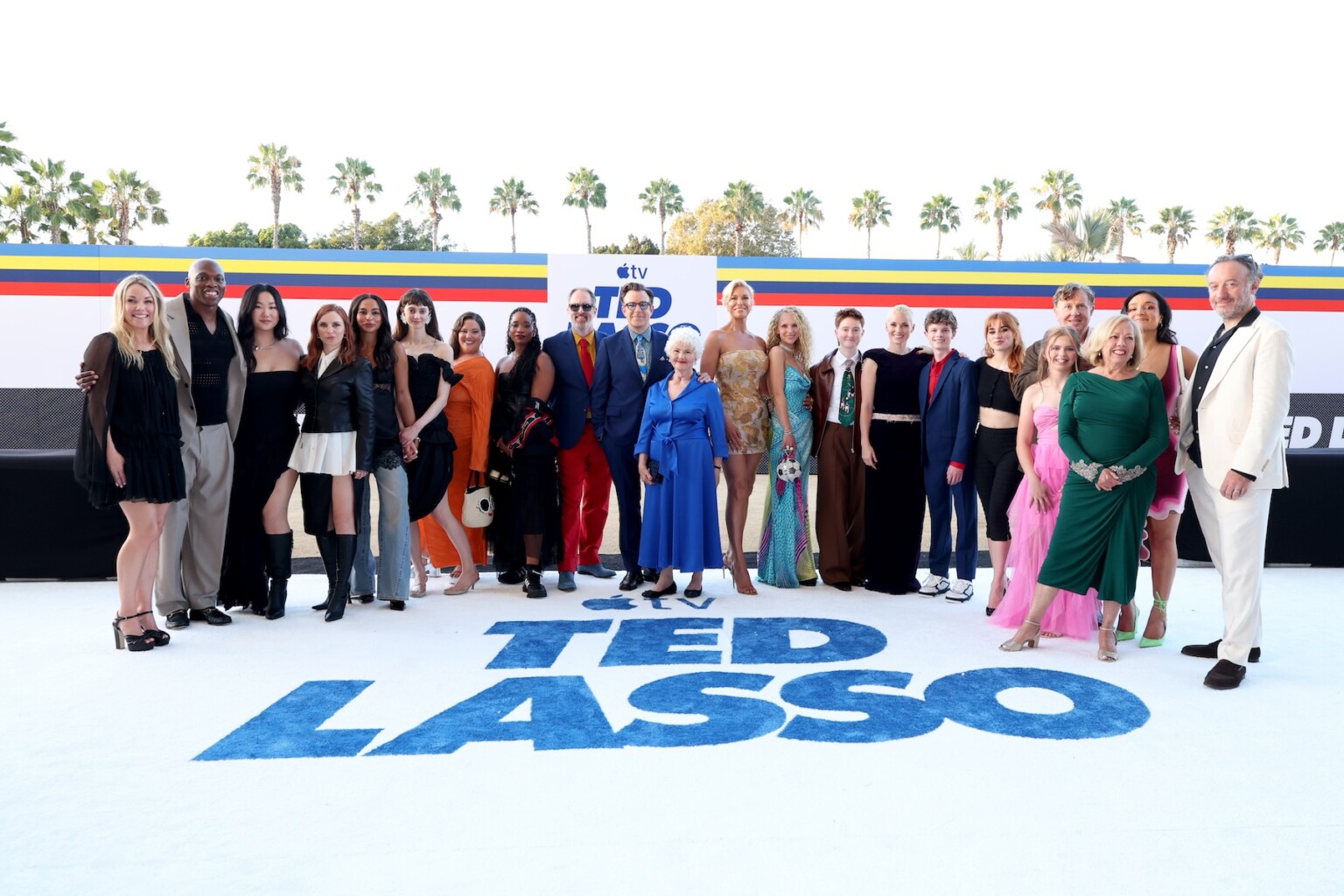 LOS ANGELES, CALIFORNIA - JULY 27: Cast of "Ted Lasso" attend the world premiere celebrating season four of the Apple TV beloved series “Ted Lasso” at Academy Museum of Motion Pictures on July 27, 2026 in Los Angeles, California. The new season of “Ted Lasso” premieres globally on Apple TV on Wednesday, August 5, 2026. (Photo by JC Olivera/Apple TV via Getty Images)