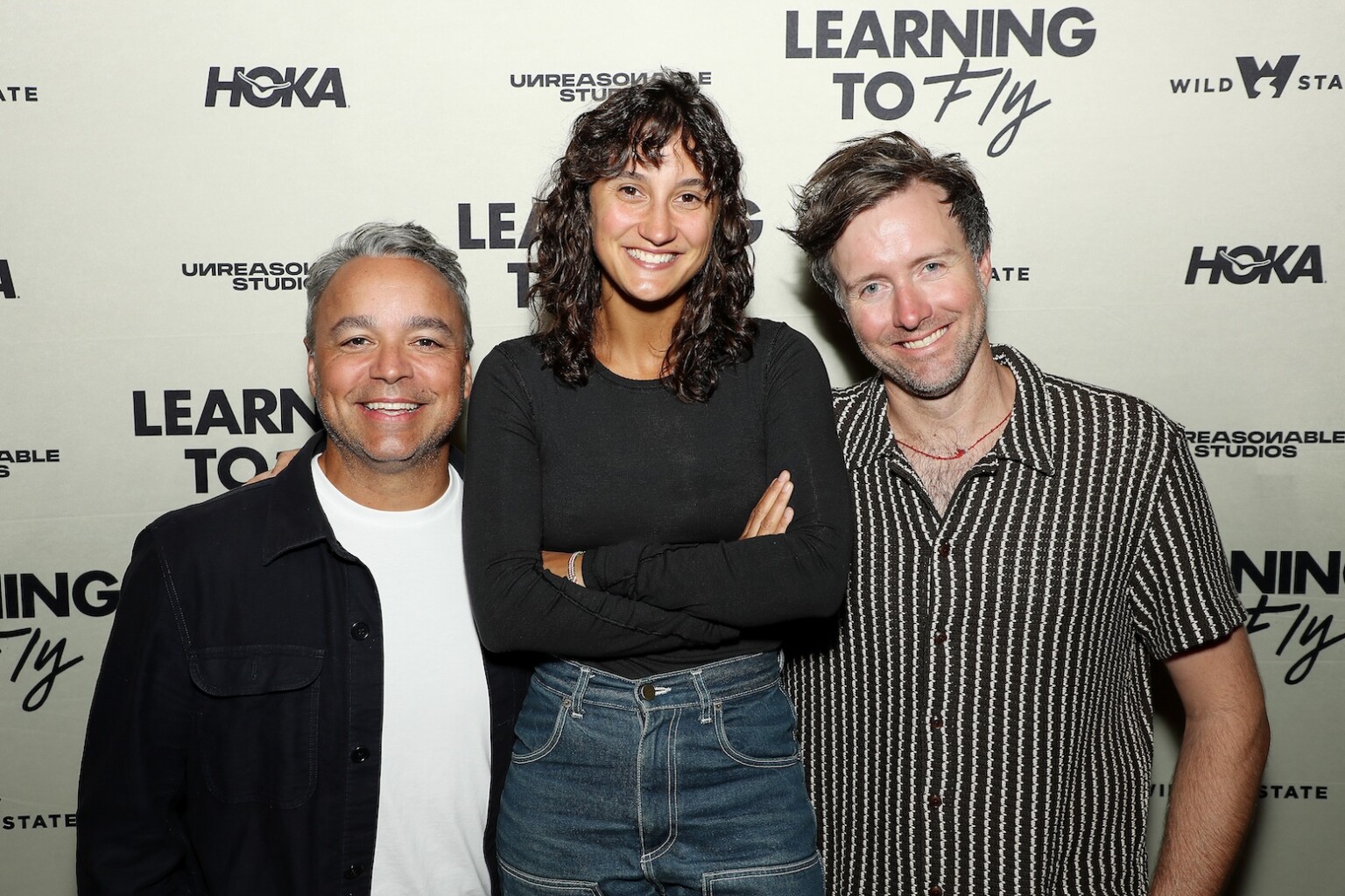 New York, New York - 8/18/26 - Evan Hayes (Producer), Aisha McAdams and Max Lowe (Director) attends the New York Premiere of Unreasonable Studios’ “Learning To Fly” - PICTURED: Evan Hayes (Producer), Aisha McAdams and Max Lowe (Director) - PHOTO by: Marion Curtis / StarPix for Unreasonable Studios - Location: Rooftop Screen, Pier 57