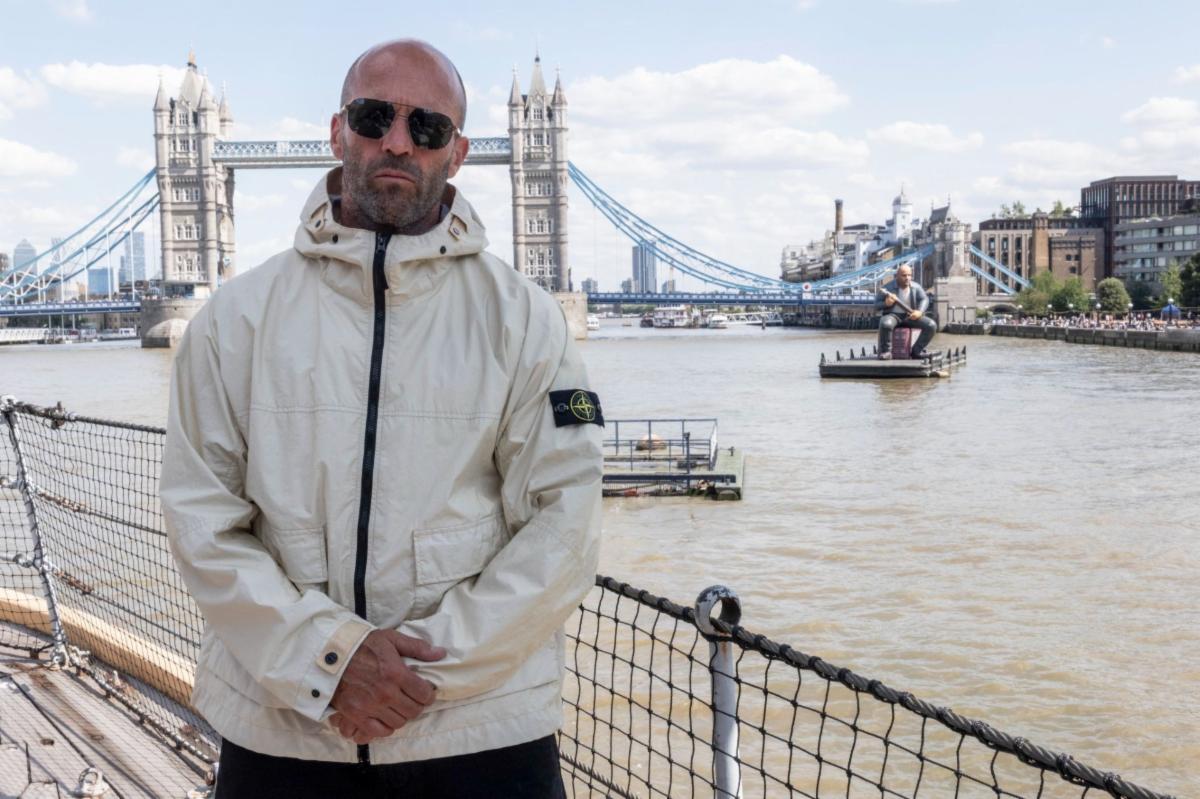 Jason Statham Goes 30 Feet Tall on the River Thames for Mutiny