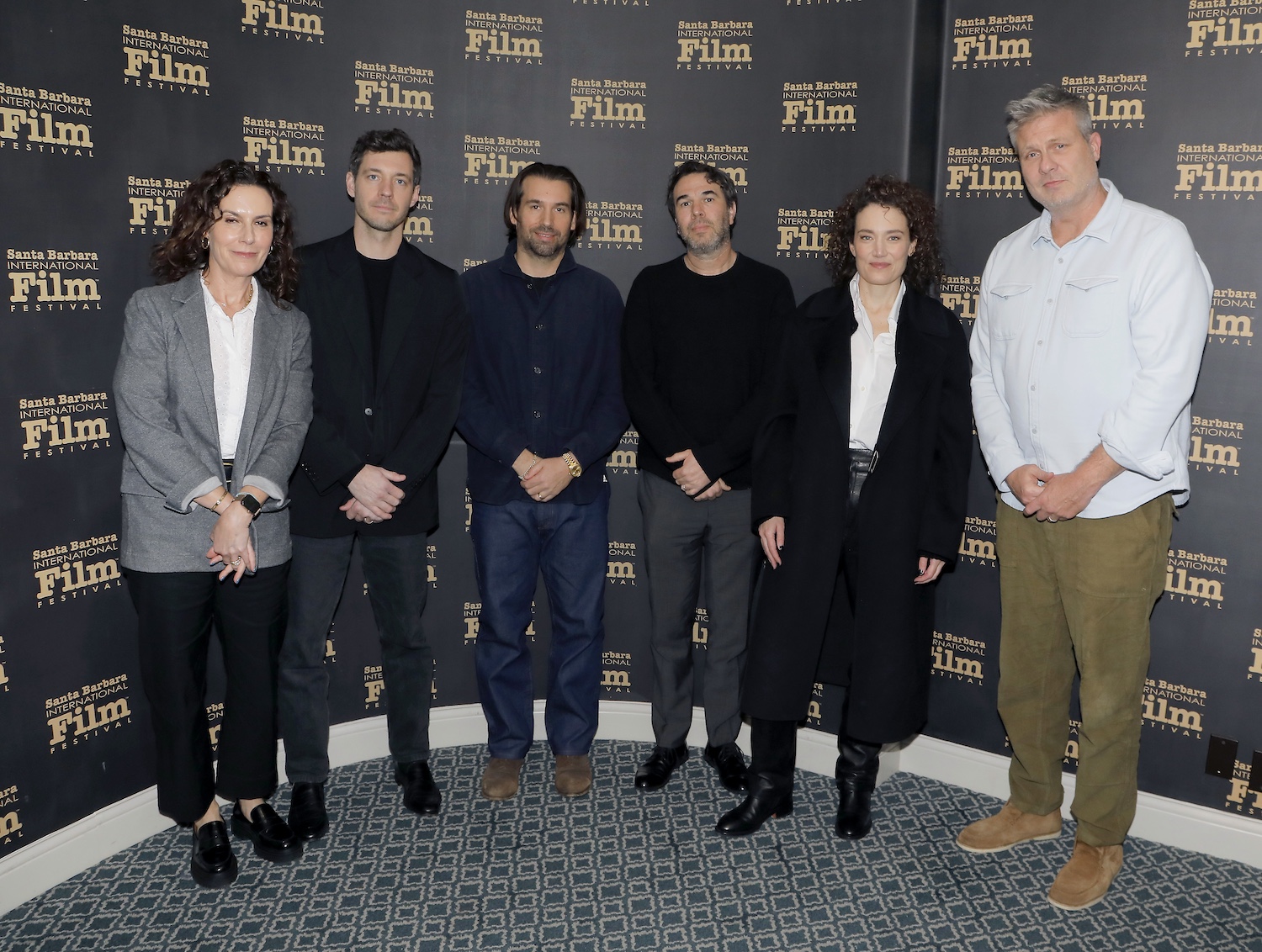 SANTA BARBARA, CALIFORNIA - FEBRUARY 10: (L-R) Nicole Sperling, Alex Coco, Alex Heineman, Brian Young, Coralie Fargea and Cale Boyter attend the producers panel at the 40th Santa Barbara International Film Festival on February 10, 2025 in Santa Barbara, California. (Photo by Tibrina Hobson/Getty Images for Santa Barbara International Film Festival)