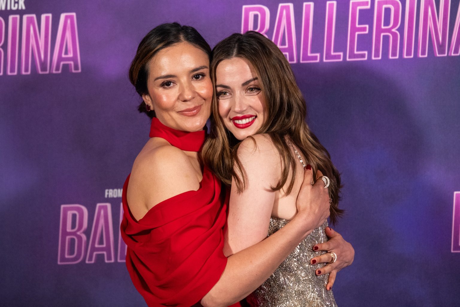 Catalina Sandino Moreno and Ana de Armas attend the World Premiere of Ballerina at Cineworld