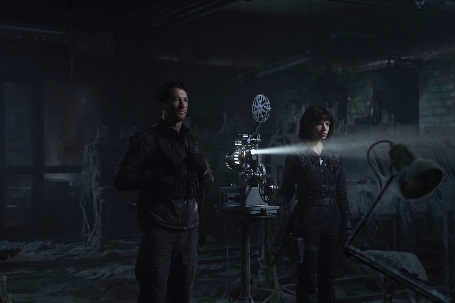 Miles Teller and Anya Taylor-Joy in "The Gorge," now streaming on Apple TV+.