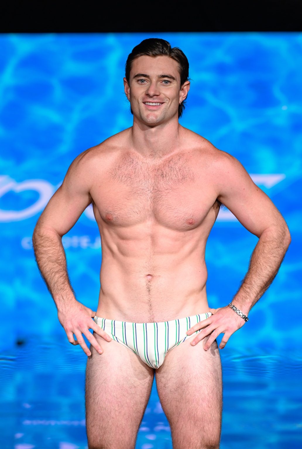 A model walks the runway at the Coyote Jocks show during Miami Swim Week Powered By Art Hearts Fashion at Eden Roc Hotel
