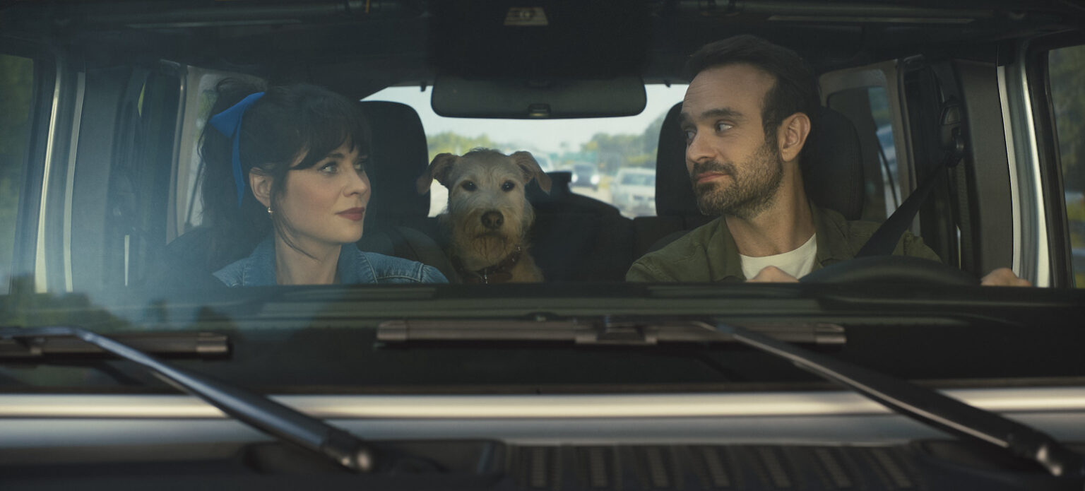 Anna (Zooey Deschanel) and Russ (Charlie Cox) in MERV Photo Credit: Prime © Amazon Content Services LLC