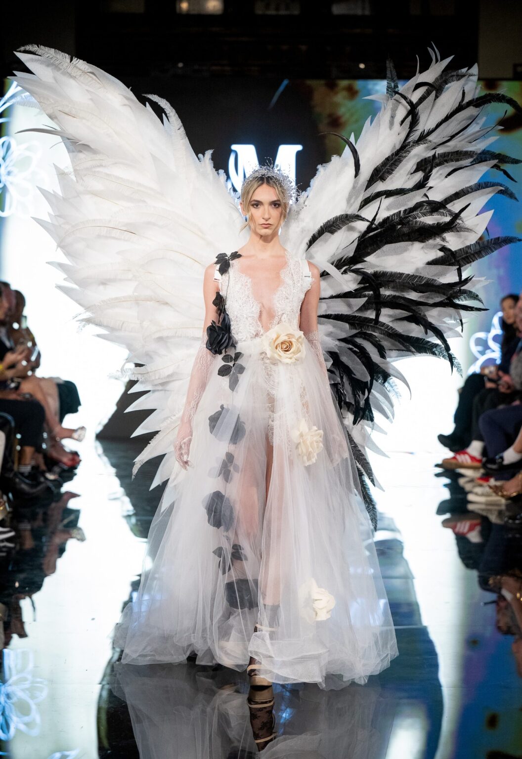 LOS ANGELES, CALIFORNIA - MARCH 13: A model walks the runway at the Marina Safina show during Los Angeles Fashion Week Powered By Art Hearts Fashion at The Majestic on March 13, 2026 in Los Angeles, California. (Photo by Mark Gunter/Getty Images for Art Hearts Fashion)