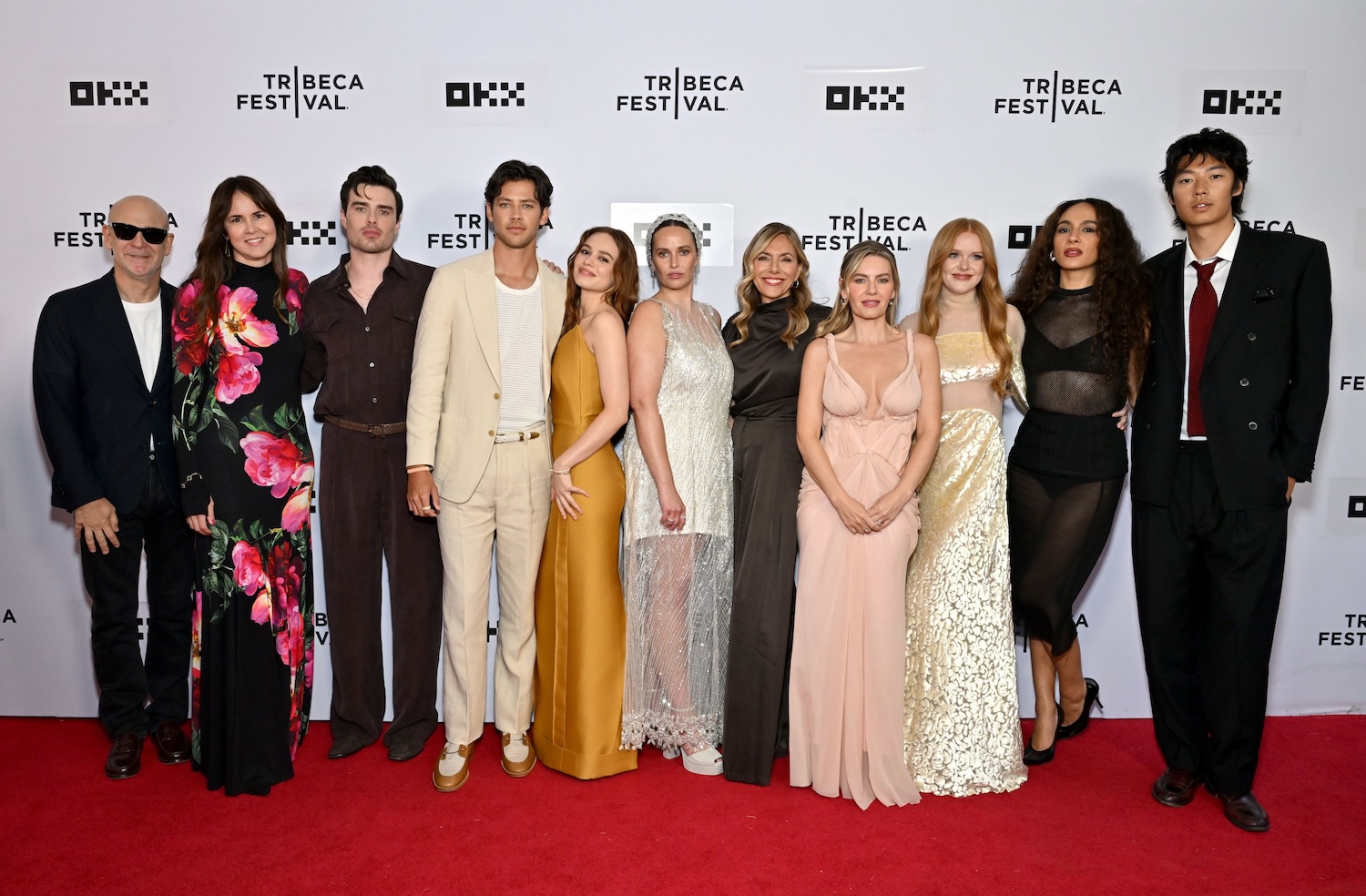 NEW YORK, NEW YORK - JUNE 08: (L-R) Peter Friedlander, Lindsey Liberatore, Michael Bradway, Matt Cornett, Sadie Soverall, Carley Fortune, Amy Harris, Elisha Cuthbert, Abigail Cowen, Aurora Perrineau and Joseph Chiu attend the "Every Year After" Tribeca premiere and after-party on June 08, 2026 in New York City. (Photo by Slaven Vlasic/Getty Images for Prime Video)